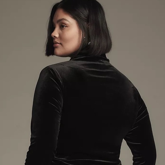 Anthropologie The Maya Ruched Cowl-Neck Dress: Velvet Long-Sleeve Edition - Picture 13 of 16